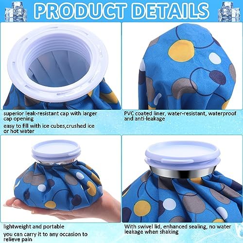 TrelaCo 8 Pcs Ice Pack for Injuries Reusable with Screw Refillable Reusable Hot and Cold Bag for Sport Injuries Head Shoulder Back Neck Knee Pain Relief, 8 Colors, 6 Inch