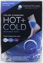 TheraPearl-14070 Color Changing Reusable Hot Cold Pack with Strap, Sports Size Ice Pack with Gel Beads, 11" x 4.5"