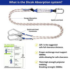 Safety Harness Fall Protection Kit - Full Body Roofing harnesses with Shock Absorbing Lanyard Upgrade Paded