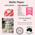 x100 Handcrafted Edible Wafer paper Blossom Flowers (Shiny white) 100 PK flower topper for cakes/wafer flower/winter wedding cake topper/cupcake topper /