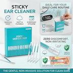 Sticky Ear Cleaning Stick, Reusable Ear Cleaning Tools with Soft Rubber Head, Gentle Adhesive Ear Pick for Ear Wax Cleaning, Home Personal Care Hygiene Kit (3 Boxes/72 Pcs)
