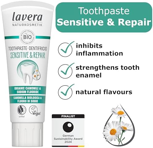 Lavera Organic Sensitive & Repair Toothpaste with Fluoride New 2.54 fl oz