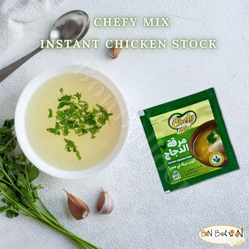 Chefy Mix Chicken Bouillon Halal Egypt (10 Pack = 6.35 oz / 180 gm Total) Enhance The Flavor Of Your Favorite Recipes With Stock Powder Easier Cooking That Tastes Better حلال مرقة دجاج شيفى ميكس