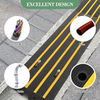 48" Heavy Duty Rubber Curb Ramps (2 Pack) – Low Profile Driveway Ramp with Water Drainage Channel for Cars, SUVs, Trucks – Garage, Sidewalk & Driveway Transition Solution – Black