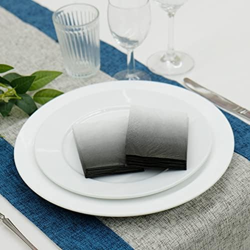 Star Shaped Origami Dinner Napkins in Gradient Black & White (Disposable) - 12 Pack, 23" x 15", 3-Ply Paper - Style Name: Pop Gaze