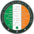 MYRECOVERYSTORE AA Irish Shamrock Sobriety Chip 1–50 Years – Heavy Anniversary Coin with Gaelic Prayer