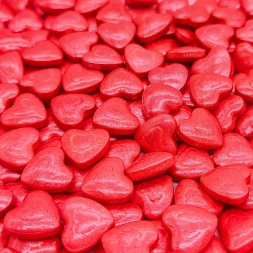 Red Double Heart Sprinkles Edible Heart Cake Decorating Cake Decorations Cupcake Toppers Cookie Decorating Perfect for Cakes, Cupcakes, Desserts Toppings 3OZ