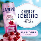 Sanpellegrino Soda Italiana Cherry Sorbetto Italian Sparkling Drink, 0g Added Sugar, Real Fruit Juice, Italian Soda Sparkling Beverage, 24-Pack