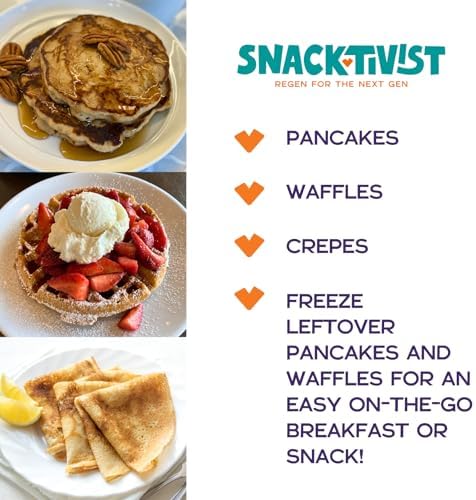 Snacktivist Ivory Teff Pancake & Waffle Mix, Gluten-Free, Vegan, non-GMO, Allergen-Friendly, 12 Ounce (Pack of 3)