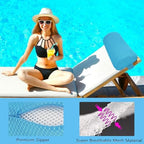 REEZEIVI 2 Pack Headrest Pillow for Patio Chaise Lounge,Chaise Lounge Pillows Outdoor 3D air mesh with Elastic Band,Quick Drying and Washable Spa Pillow for Recliner,Beach Chair,Office Chair,Blue