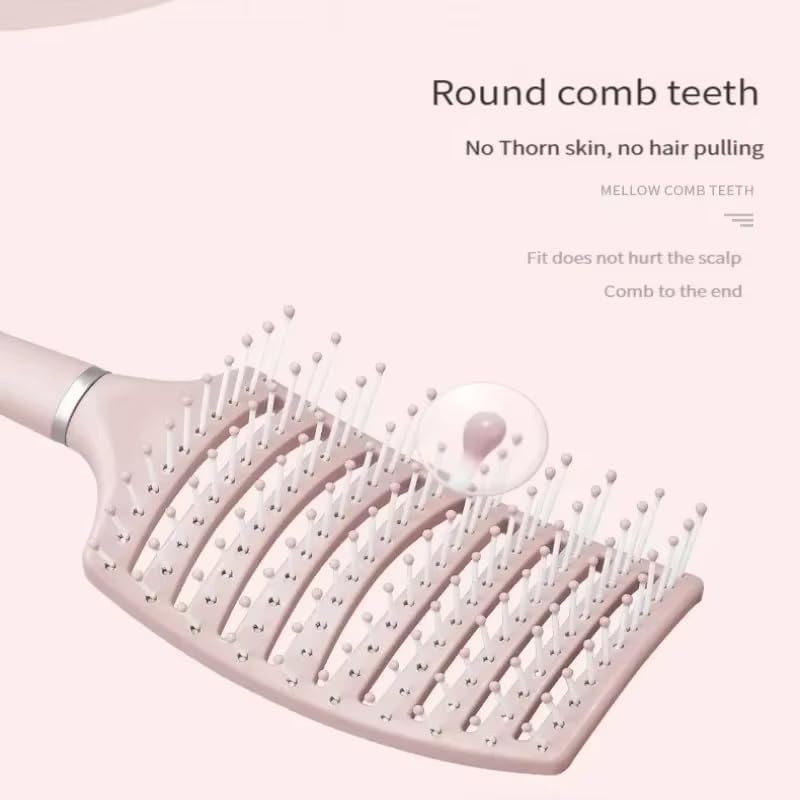 Air Cushion Hair Brush, Professional Massage Comb for All Hair Types, Anti-Hair Loss Styling Tool with Fluffy Design Pink