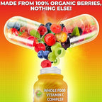 Whole Food Vitamin C Complex - 1450mg Organic Berries - 675 mg Vitamin C per Serving, High-Potency Antioxidant & Immune Support with Acerola, Amla and Natural Bioflavonoids - Vegan, Non-GMO, 120 Count