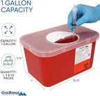 Oakridge Products Large Sharps Container for Home Use and Professional 1 Gallon (2-Pack), Biohazard Needle and Syringe Disposal, Rotating Lid, CDC Certified