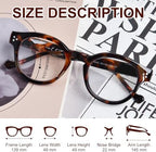 Reading Glasses for Women Men Retro Round Frame Blue Light Blocking Readers Computer Glasses with Spring Hinges