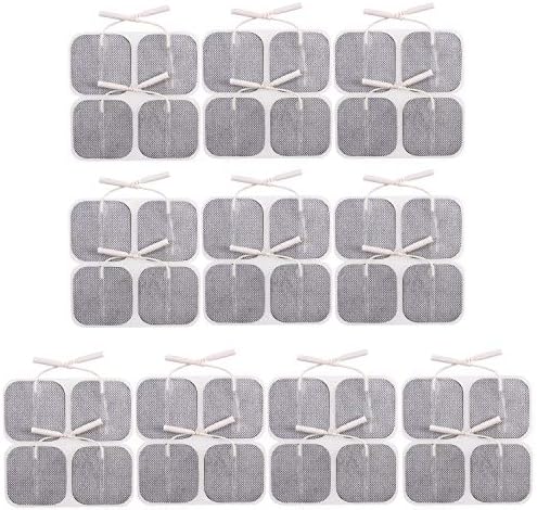 BodyMed TENS/EMS Unit 4 Electrode Pads – Four, 2 x 2 Inch Square Electrodes in Ten Packs – Reusable and Self-Adhesive for Easy Muscle Stimulation and Discomfort Relief