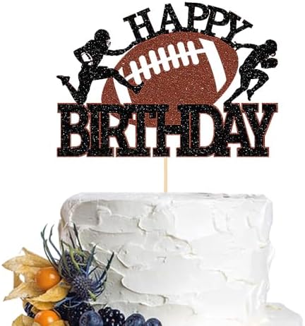 Football Happy Birthday Cake Topper, Football/Sport Themed Birthday Party Decorations,for Boys/Men/Sportsman Party Decorations/Dinner Party Cake Topper Decorations