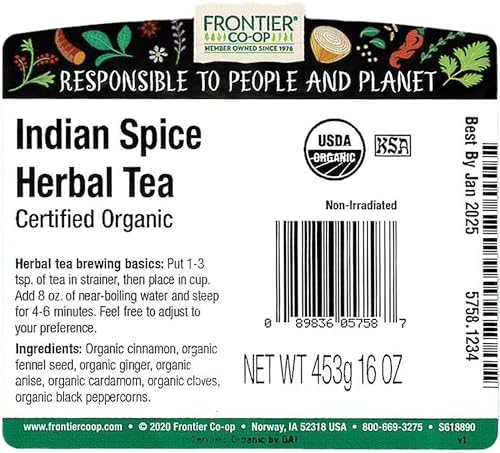 Frontier Co-op Organic Indian Spice Herbal Tea 1lb