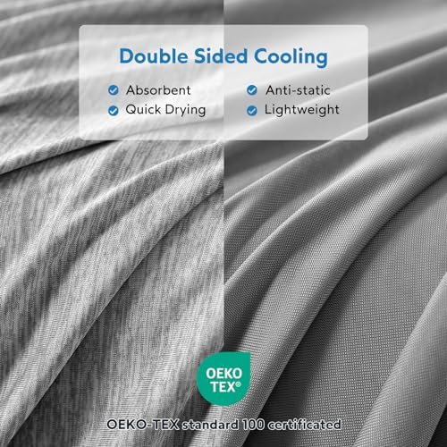 HOMFINE Cooling Blanket for Hot Sleepers - Summer Blanket Thin Lightweight Breathable Soft Double Side Enhanced Cooling for Bed Couch Sofa, Keep Cool for Night Sweats (Grey, 60 x 80 inches)