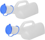 Men Plastic Urinal, Spill Proof Thick Plastic Pee Urinal Bottle for Incontinence, Portable Male Elderly Bedridden Patient Urine Pee Bottle for Health Care, 1000ml (2PCS)