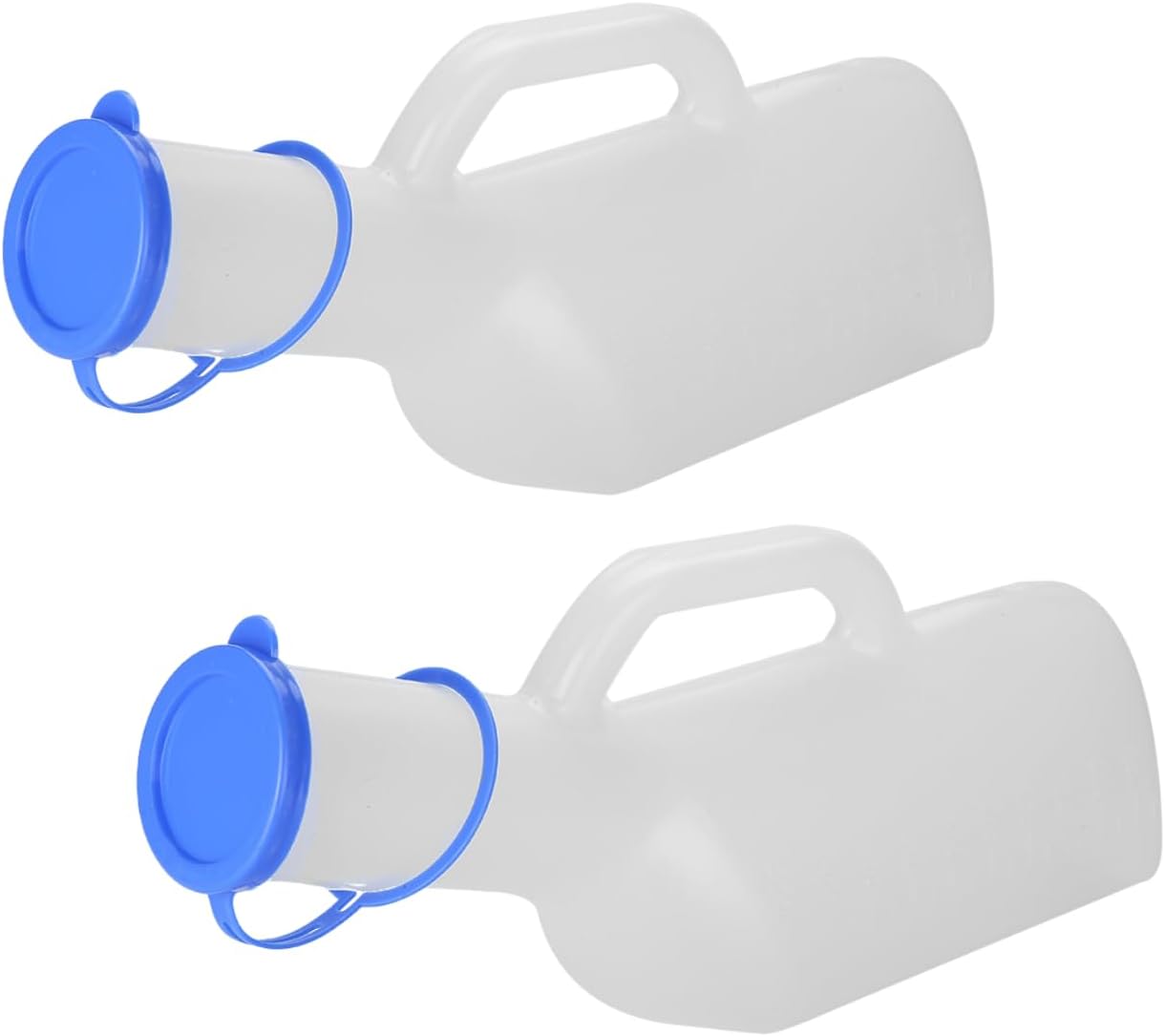 Men Plastic Urinal, Spill Proof Thick Plastic Pee Urinal Bottle for Incontinence, Portable Male Elderly Bedridden Patient Urine Pee Bottle for Health Care, 1000ml (2PCS)