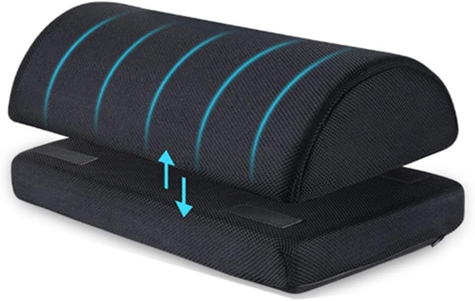Ergonomic Foot Rest for Under Desk, Adjustable Memory Foam Foot Stool Cushion, Non-Slip Surface, Relieve Back Leg or Foot Pain, for Home and Office