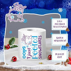 Fullhawl 2 Rolls Christmas Toilet Paper Gifts Santa Claus Toilet Tissue with Packaging Bag and Bow Disposable Xmas Paper Towels Christmas Stocking Stuffers for Holiday Birthday Party Supply(Snowman)