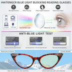 Lady's Lightweight Cat-Eye Blue Light Blocking Reading Glasses for Women Crown Plain light R1110