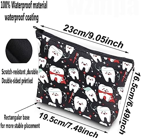 WZMPA Funny Dentist Cosmetic Bag Dental Assistant Gift Dental Hygienist Makeup Zipper Pouch Bag Dentist Graduation Gift (Dentist)