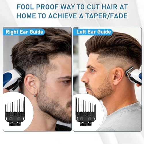 Clipper Guards Set with Organizer, Professional Hair Cutting Guides Replacement Compatible with Most Wahl Clippers - 1/16" to 1", 14 Piece Black