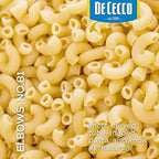 De Cecco Elbows No. 81 Pasta, 16 Oz (Pack of 5), Authentic, Slow Dried, Made with Durum Wheat, Versatile Pasta for Sauces & Recipes, Made in Italy