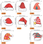 64 PCS Edible Merry Christmas Cupcake Toppers Wafer Paper Santa Claus Hat Cupcake Picks Edible Elf Hat Christmas Cupcake Decorations for Xmas Theme New Year Holiday Party Cake Decorations Supplies