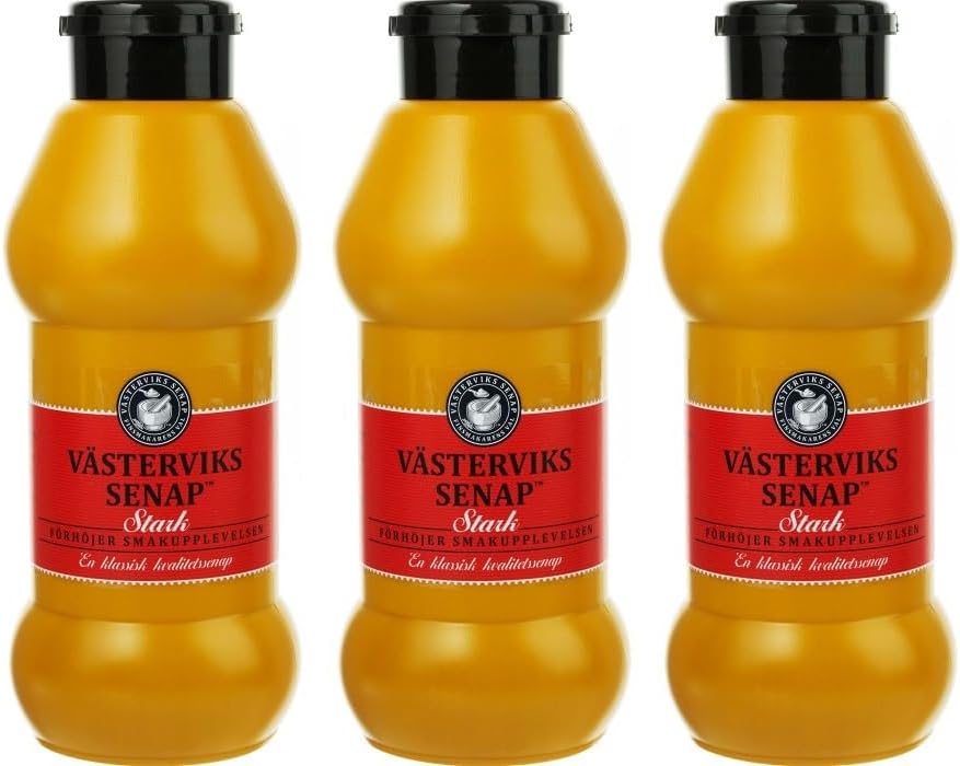 Västerviks Senap Stark Mustard 500g (Pack of 3)