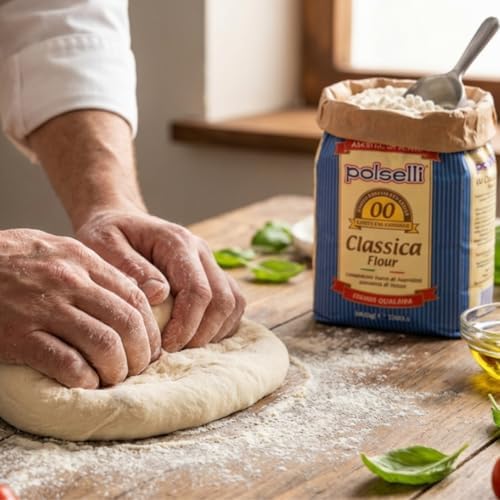 POLSELLI Classica, Type 00 Double Zero Flour, All Natural for Pizza, Bread, Pasta, and Baking, 1 kg (2.2 lbs)