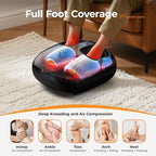 Foot Massager with Heat, Shiatsu Deep Kneading Electric Foot Massager with Remote, 4 Modes & Vibration & Compression & Roller for Feet Relief, Fits Men's Size 13, Gift for Women Men Mother's Day