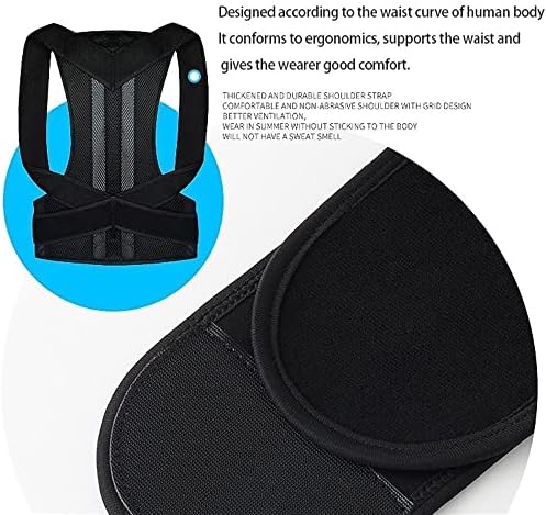 S-5XL Full Back Support Back Brace Posture Corrector Belt Plus Size Shoulder Straightener Scoliosis Hunc(Black 5XL)