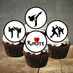 Karate Edible Cupcake Toppers – Martial Arts Cake Decorations for Birthdays, Dojo Events & Belt Ceremonies – UNCUT (Pack of 48 x 1.18 Inch/3cm Discs)
