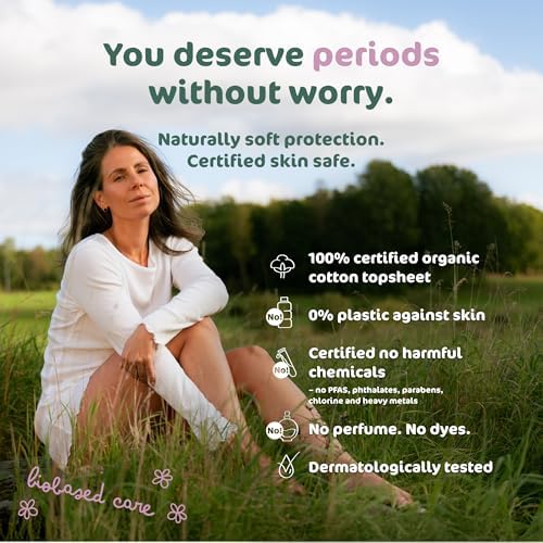 Naty Sanitary Pads Normal Without Wings | 100% Certified Organic Cotton top Sheet | Certified Skin-Safe | Without Perfume, 0% Conventional Plastic| Absorbent Protection| 14 Pads