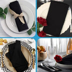 2 Ply Black Dinner Napkins-15" x 17" -1/8Fold - 125 Count (Pack of 8), Total 1000 Count