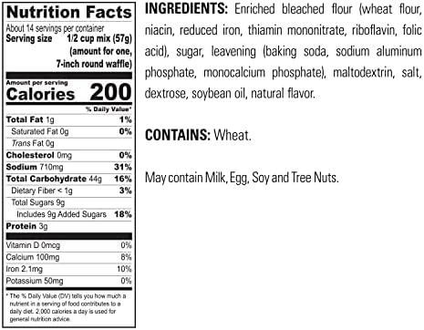 Krusteaz Light & Crispy Belgian Waffle Mix No Artificial Flavors, Colors, or Preservatives 28 Ounce (Pack of 3)