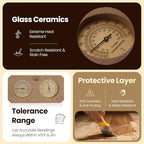 Sauna Thermometer and Hygrometer 2-in-1 – Handcrafted from Canadian Red Cedar Wood - Analog Temperature & Humidity Gauge – Fahrenheit & Celsius – Premium Glass Dial – Luxury Sauna Accessories