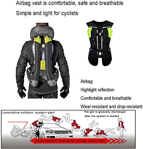 Reflective Airbag Vest for Locomotive Horse Riding Airbag Vest with Airbag 600D Canvas Fabric, Breathable and Wear-Resistant Suitable for Motorcycles and Off-Road Vehicles (Unisex)