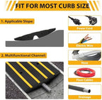 2 Packs 48" Car Driveway Rubber Curb Ramps, Heavy Duty Driveway Gutter Slope Ramp, Low Profile Design for Cars, Water Channel for Drainage, Curbside Bridge Ramp for Loading Dock Garage Sidewalk