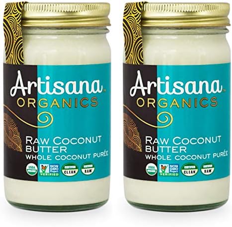 Artisana Organics Raw Coconut Butter (2 Pack (14oz)) USDA Organic, Non-GMO, Gluten-Free & Keto, No Sugar Added, Paleo, Vegan, Creamy Spread to Boost Smoothies, Fruit Salads and Oatmeal.