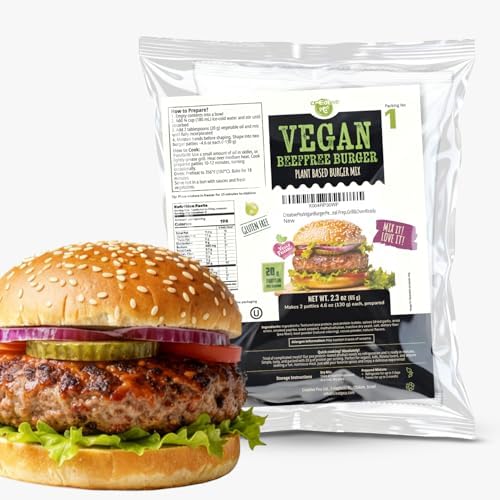 Creative Pea Beeffree Burger Mix | 4-Pack Makes ~1 kg (Up to 8 Burgers) | Shelf-Stable Vegan Protein | Just Add Water & Oil | Easy Burger Patties | Gluten-Free