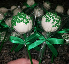 25pcs 6" Cake pop sticks and 25pcs clear bags and 25pcs colorful ribbon bows (green)