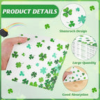 50Pcs St. Patrick's Day Shamrock Napkins, 6.5" X 6.5" Green Lucky Clover Disposable Paper Napkins Irish-Themed Birthday Party Supplies, Paper Saint Patricks Day Decorations for St. Paddy's Day Decor