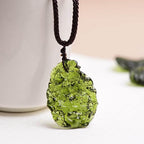 Czech Meteorite Necklace Green Stone Moldavite Pendant Healing Energy, 11223S1BOTTON