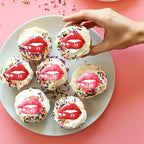 40PCS Edible Happy Valentine's Day Cupcake Toppers Picks Lip Love You be Mine You Make My Heart Smile XoXo for Cake Decorations Valentine's Wedding Party Supplies