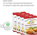 Kentucky Kernel Seasoned Flour Mix Coating Bulk 10 oz (4-Pack), 40 Total Ounces, Chicken, Chops, Beef, Seafood, Vegetables, Fried Pickles and Gravies With Galley Grove Sugar Free Mints