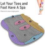 Shower Foot Scrubber Mat XL, Silicone Feet Toes Massage Cleaner -Upgraded Long Brush Pad Without Bending Non-Slip Suction Cups for Foot Bath Bathtub Exfoliate Smooth Skin 17.4x13 Grey